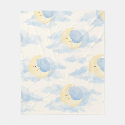 Celestial Moon Baby Fleece Blanket Soft Nursery フリースブランケット (正面)