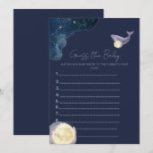Celestial Moon Baby Shower Guess the Baby Game | W 招待状 (正面/裏面)