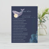 Celestial Moon Baby Shower Guess Who Game Card | W 招待状 (スタンド正面)