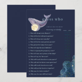 Celestial Moon Baby Shower Guess Who Game Card | W 招待状