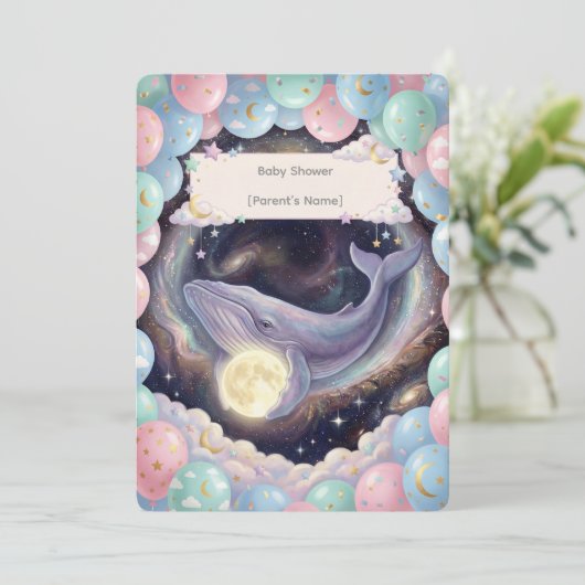 Celestial Moon Baby Shower Invitation 招待状 (スタンド正面)