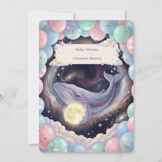 Celestial Moon Baby Shower Invitation 招待状 (正面)