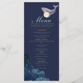 Celestial Moon Baby Shower Menu Card | Whale & Moo メニュー