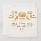 Celestial Moon Boho Mother's Day Card カード (正面)