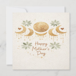 Celestial Moon Boho Mother's Day Card カード
