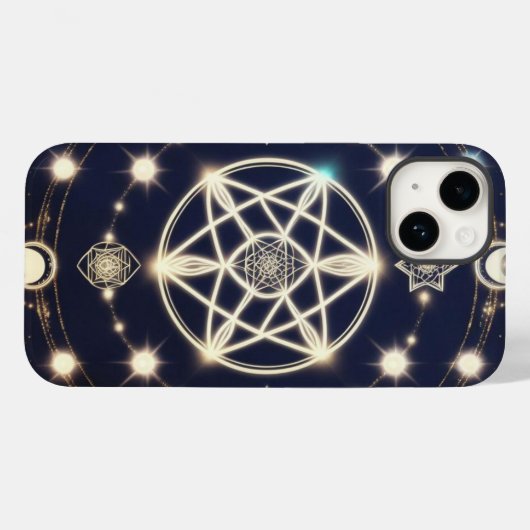 Celestial Moon Cycle Mandala – Sacred Geometry Case-Mate iPhoneケース (裏面 (横))