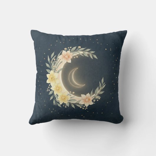 Celestial Moon & Daffodil Nursery Pillow クッション (裏面)