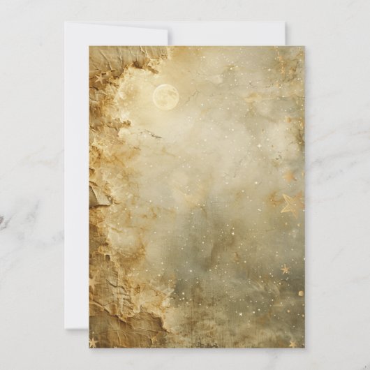 Celestial Moon Fairy Stars Bridal Shower 招待状 (裏面)