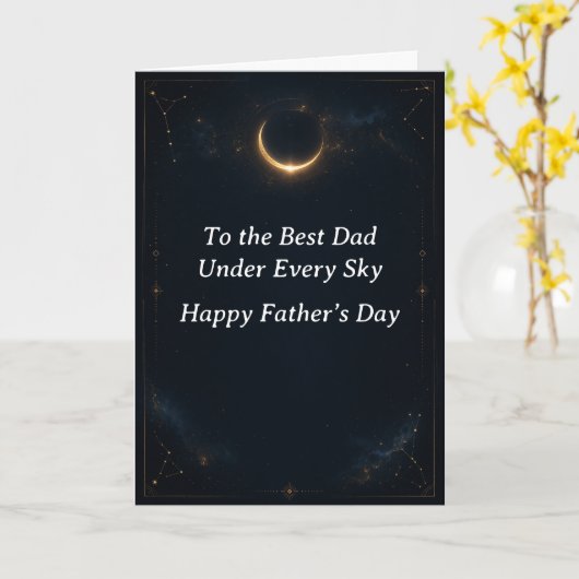 Celestial Moon Father’s Day Greeting Card for Dad カード (黄色い花)