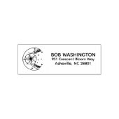 Celestial Moon & Flower Return Address Stamp セルフインキングスタンプ (デザイン)