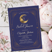 Celestial Moon Frame Violet Bridal Shower 招待状