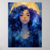 Celestial Moon Goddess Wall Art ポスター (正面)