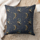 Celestial Moon Gold Starry Night Pattern (3) クッション (ブランケット)