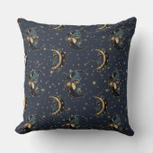 Celestial Moon Gold Starry Night Pattern (3) クッション (正面)