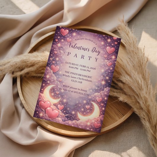 Celestial Moon Hearts Valentine 招待状