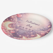 Celestial Moon Hearts Valentine Party ペーパープレート (アングル)