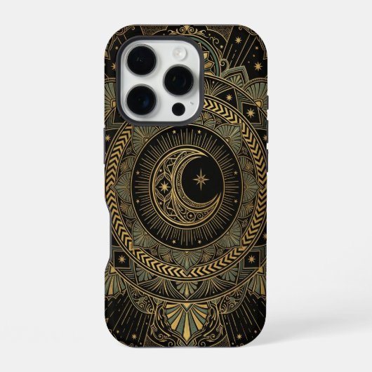 Celestial Moon Mandala | Art iPhone 16 Pro Case iPhoneケース (裏面)