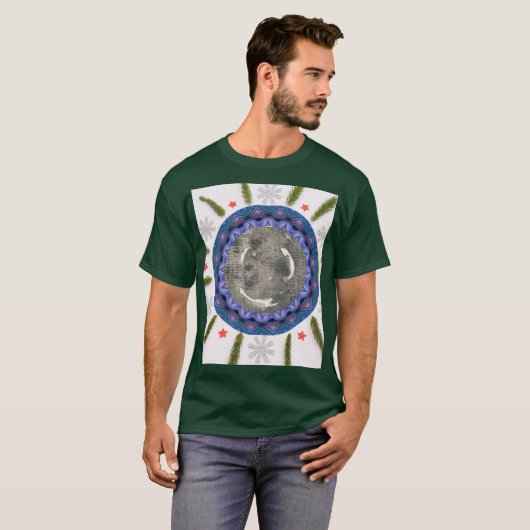 Celestial Moon Mandala Tシャツ (正面フル)