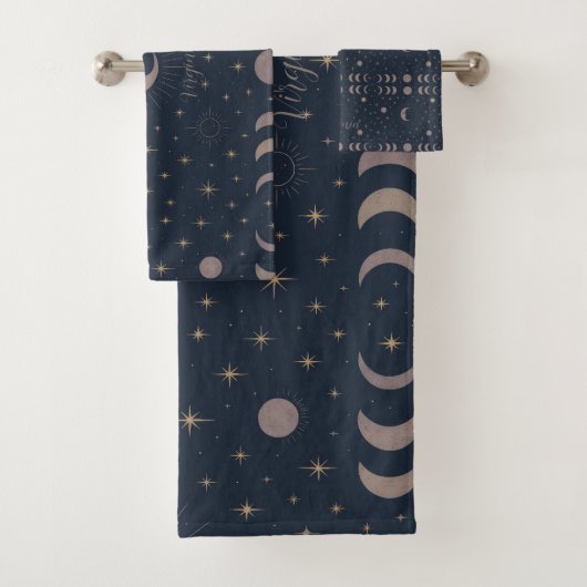 Celestial Moon Pattern | コズミック カスタム レディース  バスタオルセット (インサイチュ)