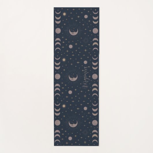 Celestial Moon Pattern | コズミック カスタム レディース  ヨガマット (正面)