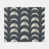 Celestial Moon Phase (3) フリースブランケット (正面(横))
