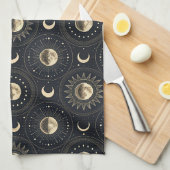 Celestial Moon Phase (4) キッチンタオル (四つ折り)