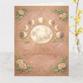 Celestial Moon Phase Mother's Day Card カード (黄色い花)
