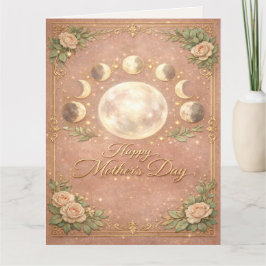 Celestial Moon Phase Mother's Day Card カード