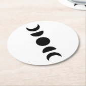 Celestial Moon Phases ラウンドペーパーコースター (アングル)