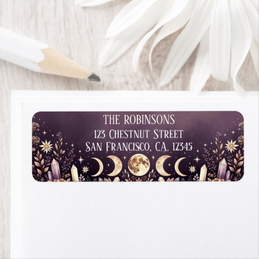 Celestial Moon Phases Return Address Labels ラベル (インサイチュ)