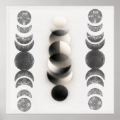 Celestial Moon Phases Triptych Poster | Abstract  ポスター (正面)