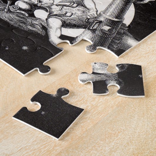 Celestial Moon Sky Universe God Night Illustration ジグソーパズル (側面)