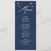 Celestial Moon Stars Baby Shower Menu Card メニュー (正面)