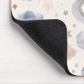 Celestial Moon Stars Clouds Watercolor Pastel マウスパッド (コーナー)