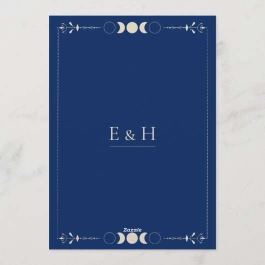 Celestial moon stars constellations Save the Date 招待状 (裏面)