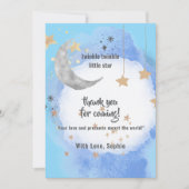 Celestial Moon Stars, Dark Blue And Gold サンキューカード (正面)