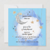 Celestial Moon Stars, Dark Blue And Gold 招待状 (正面)