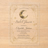 Celestial Moon Stars Frame  Bridal Shower アクリル招待状 (正面)