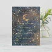 Celestial Moon Stars Frame Dark Galaxy 招待状 (スタンド正面)