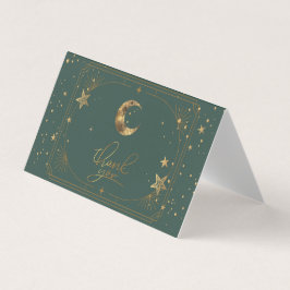 Celestial Moon Stars Frame Thank You Card 名刺