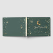 Celestial Moon Stars Frame Wedding ゲストブック (全面)