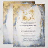 Celestial Moon,Stars Galaxy Wedding  招待状 (正面/裏面)