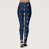 Celestial Moon Stars Gold Night Pattern レギンス (裏面)