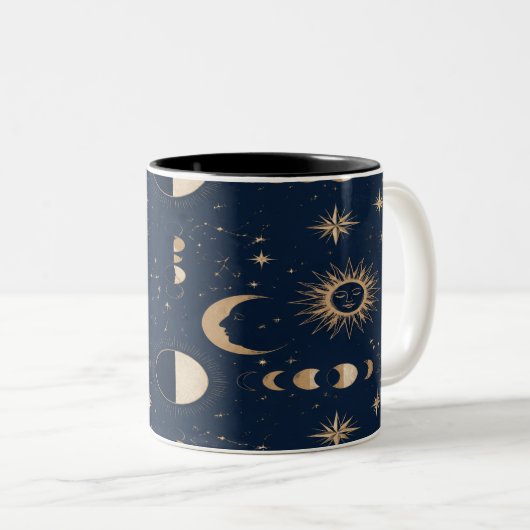 Celestial Moon Stars Mug ツートーンマグカップ (正面右)