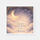 Celestial Moon Stars Neutral Baby Shower スタンダードカクテルナプキン (正面)