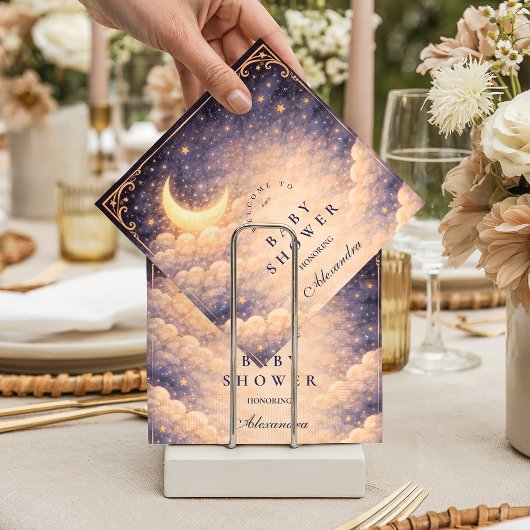 Celestial Moon Stars Neutral Baby Shower スタンダードカクテルナプキン