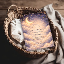 Celestial Moon Stars Neutral Baby Shower