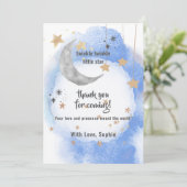 Celestial Moon Stars, Pastel Blue And Gold サンキューカード (スタンド正面)