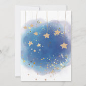 Celestial Moon Stars, Pastel Blue And Gold サンキューカード (裏面)