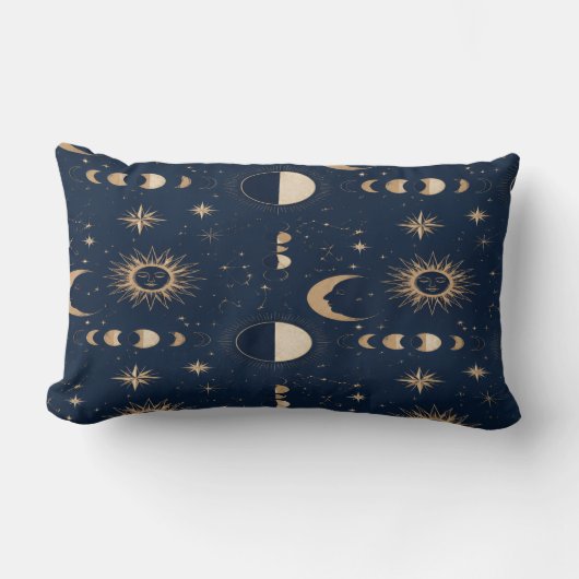 Celestial Moon Stars Pillow ランバークッション (正面)